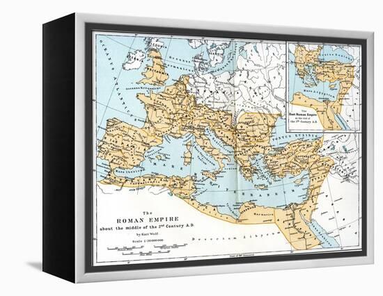 Map of the Roman Empire, 2nd Century Ad-null-Framed Premier Image Canvas