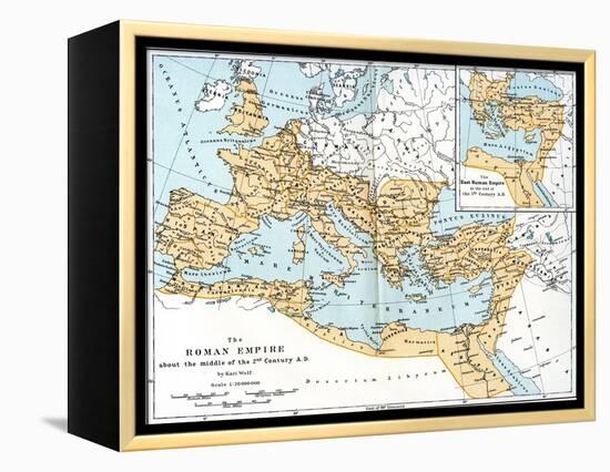 Map of the Roman Empire, 2nd Century Ad-null-Framed Premier Image Canvas