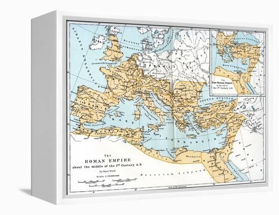 Map of the Roman Empire, 2nd Century Ad-null-Framed Premier Image Canvas