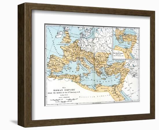 Map of the Roman Empire, 2nd Century Ad-null-Framed Premium Giclee Print