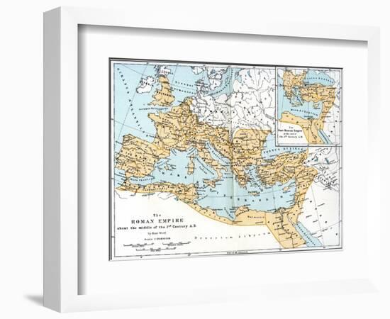 Map of the Roman Empire, 2nd Century Ad-null-Framed Giclee Print