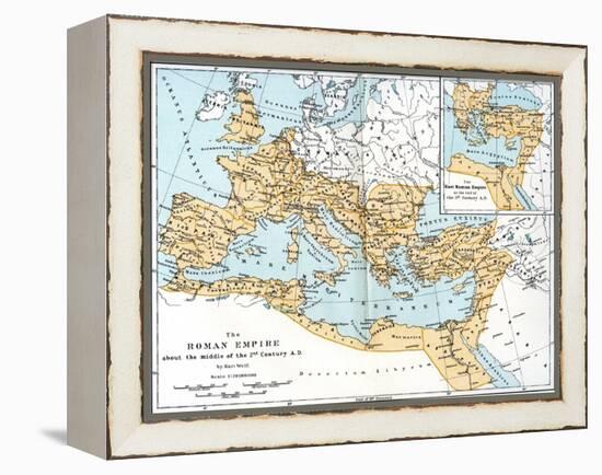 Map of the Roman Empire, 2nd Century Ad-null-Framed Premier Image Canvas
