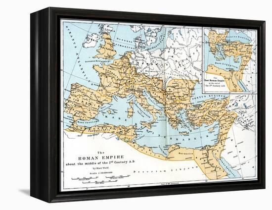 Map of the Roman Empire, 2nd Century Ad-null-Framed Premier Image Canvas