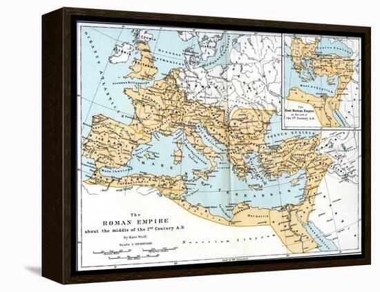 Map of the Roman Empire, 2nd Century Ad-null-Framed Premier Image Canvas