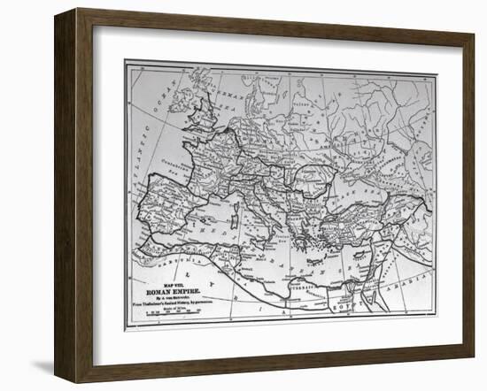 Map of the Roman Empire from 17Th Century Engraving-null-Framed Giclee Print