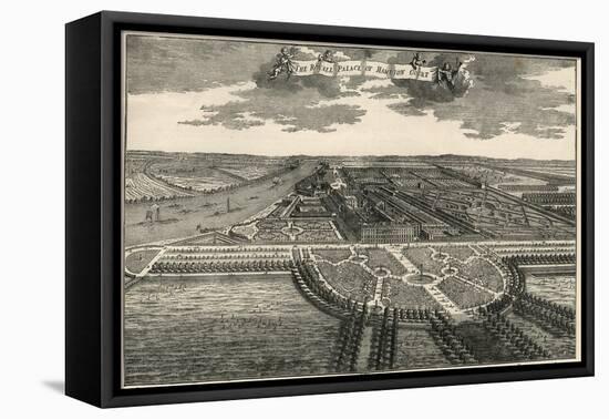 Map of the Royal domain of Hampton court, showing the avenues in the park-French School-Framed Premier Image Canvas