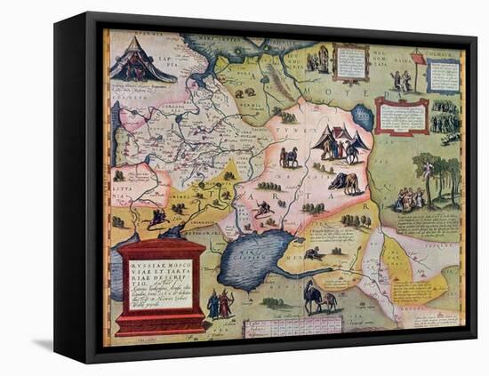 Map of the Russian Empire in the Sixteenth Century, Copy of an Original of 1571-Abraham Ortelius-Framed Premier Image Canvas