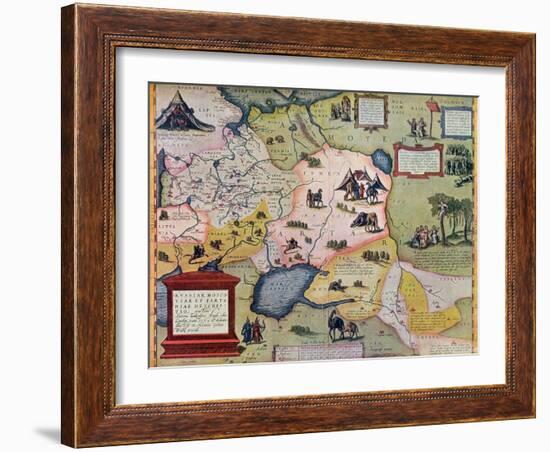 Map of the Russian Empire in the Sixteenth Century, Copy of an Original of 1571-Abraham Ortelius-Framed Giclee Print