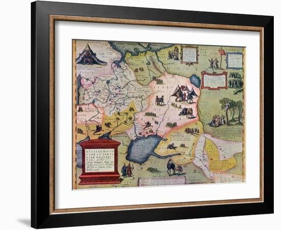 Map of the Russian Empire in the Sixteenth Century, Copy of an Original of 1571-Abraham Ortelius-Framed Giclee Print