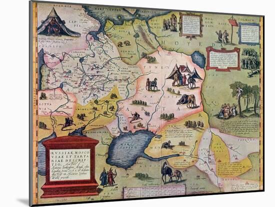 Map of the Russian Empire in the Sixteenth Century, Copy of an Original of 1571-Abraham Ortelius-Mounted Giclee Print