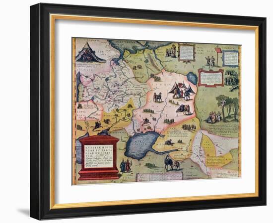 Map of the Russian Empire in the Sixteenth Century, Copy of an Original of 1571-Abraham Ortelius-Framed Giclee Print