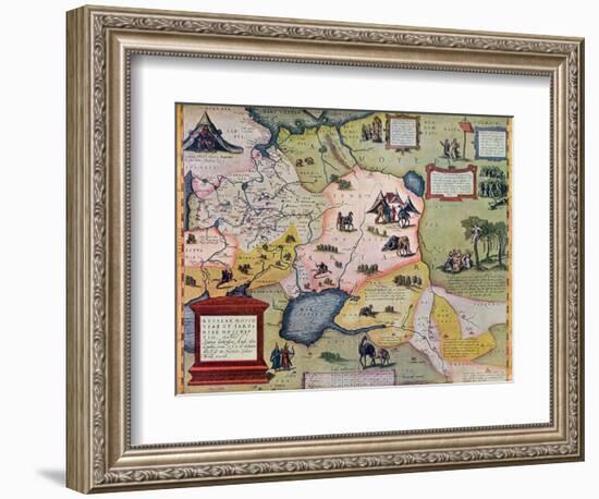 Map of the Russian Empire in the Sixteenth Century, Copy of an Original of 1571-Abraham Ortelius-Framed Giclee Print