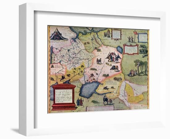 Map of the Russian Empire in the Sixteenth Century, Copy of an Original of 1571-Abraham Ortelius-Framed Giclee Print