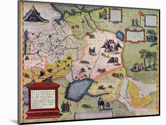 Map of the Russian Empire in the Sixteenth Century, Copy of an Original of 1571-Abraham Ortelius-Mounted Giclee Print