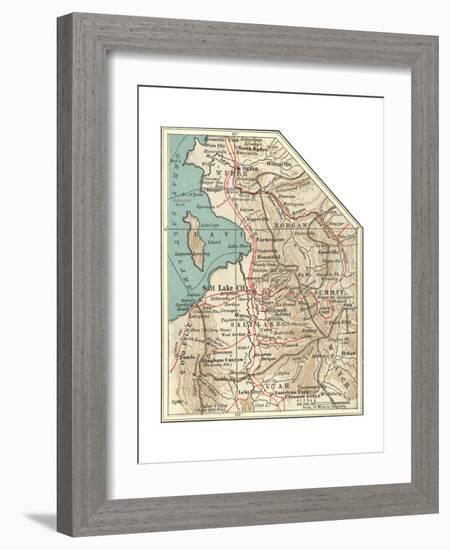 Map of the Salt Lake City-Encyclopaedia Britannica-Framed Giclee Print