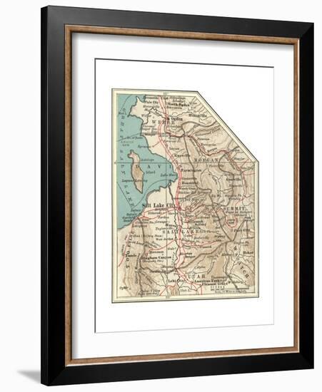 Map of the Salt Lake City-Encyclopaedia Britannica-Framed Giclee Print