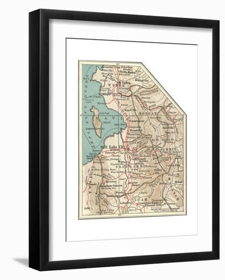 Map of the Salt Lake City-Encyclopaedia Britannica-Framed Giclee Print