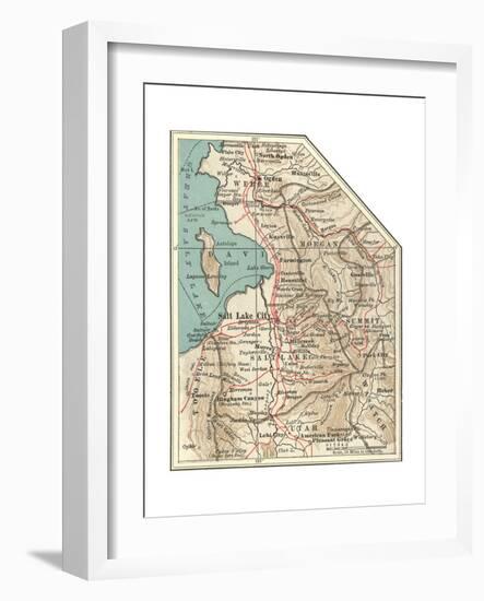 Map of the Salt Lake City-Encyclopaedia Britannica-Framed Giclee Print