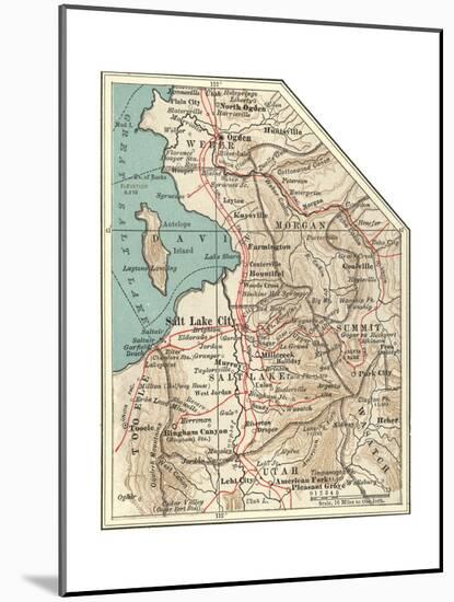 Map of the Salt Lake City-Encyclopaedia Britannica-Mounted Giclee Print