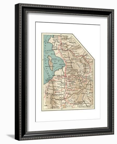 Map of the Salt Lake City-Encyclopaedia Britannica-Framed Giclee Print