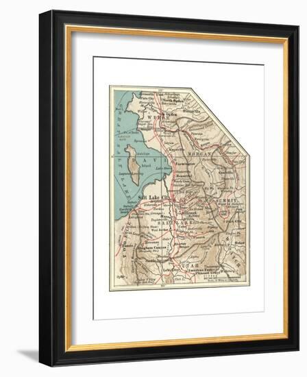 Map of the Salt Lake City-Encyclopaedia Britannica-Framed Giclee Print