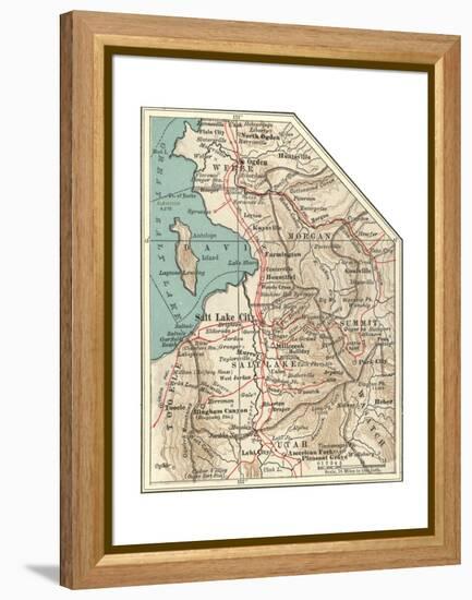 Map of the Salt Lake City-Encyclopaedia Britannica-Framed Premier Image Canvas