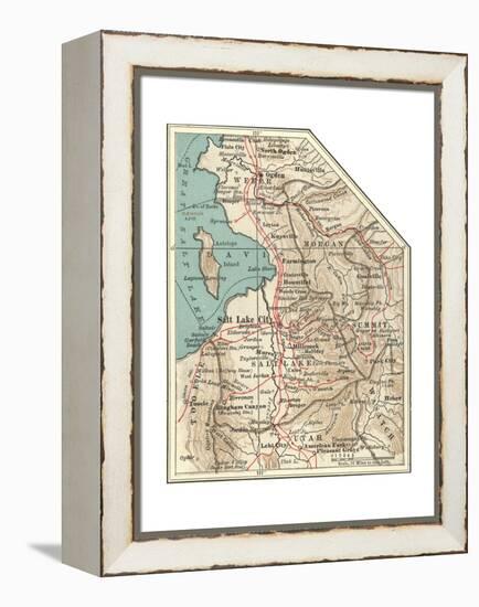 Map of the Salt Lake City-Encyclopaedia Britannica-Framed Premier Image Canvas