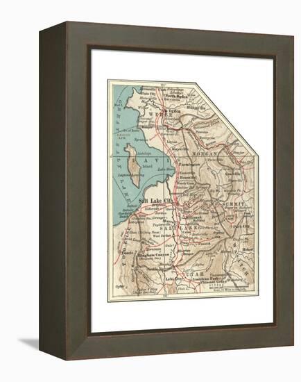 Map of the Salt Lake City-Encyclopaedia Britannica-Framed Premier Image Canvas