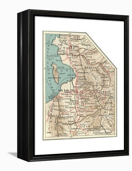 Map of the Salt Lake City-Encyclopaedia Britannica-Framed Premier Image Canvas