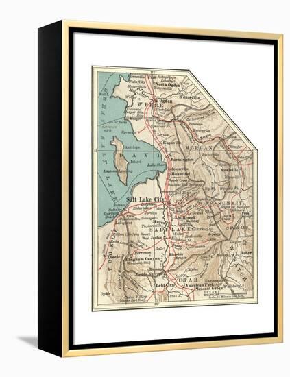 Map of the Salt Lake City-Encyclopaedia Britannica-Framed Premier Image Canvas