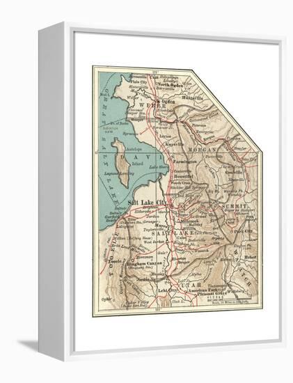 Map of the Salt Lake City-Encyclopaedia Britannica-Framed Premier Image Canvas