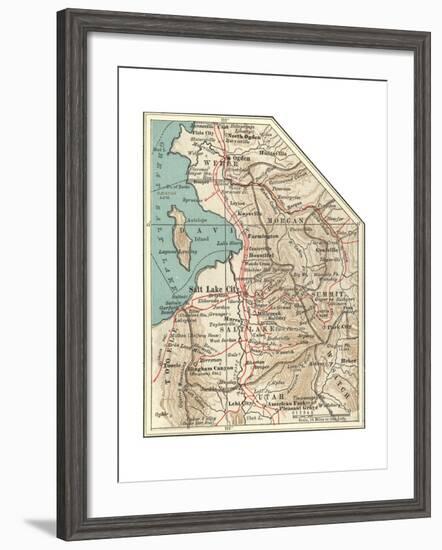 Map of the Salt Lake City-Encyclopaedia Britannica-Framed Giclee Print