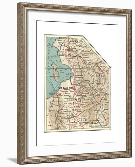 Map of the Salt Lake City-Encyclopaedia Britannica-Framed Giclee Print