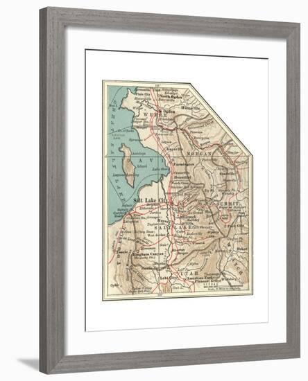 Map of the Salt Lake City-Encyclopaedia Britannica-Framed Giclee Print