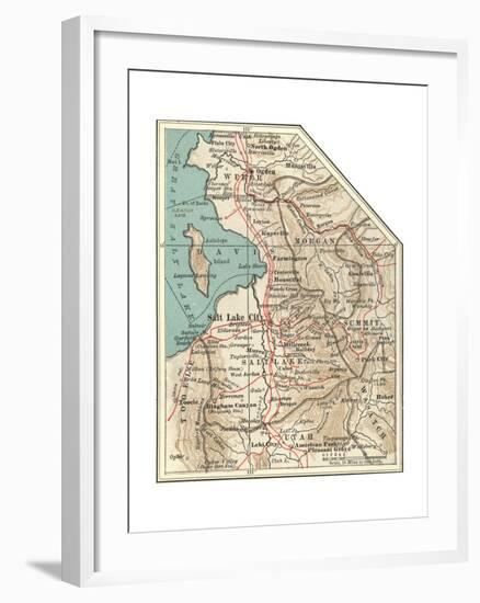 Map of the Salt Lake City-Encyclopaedia Britannica-Framed Giclee Print