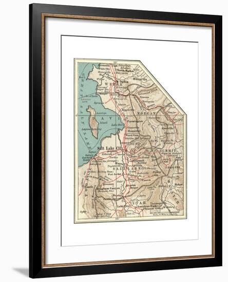 Map of the Salt Lake City-Encyclopaedia Britannica-Framed Giclee Print