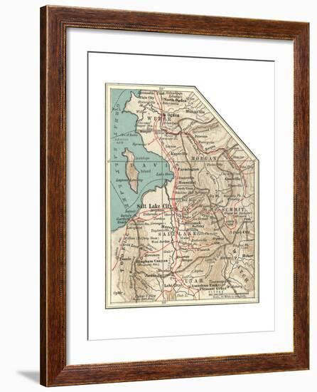 Map of the Salt Lake City-Encyclopaedia Britannica-Framed Giclee Print