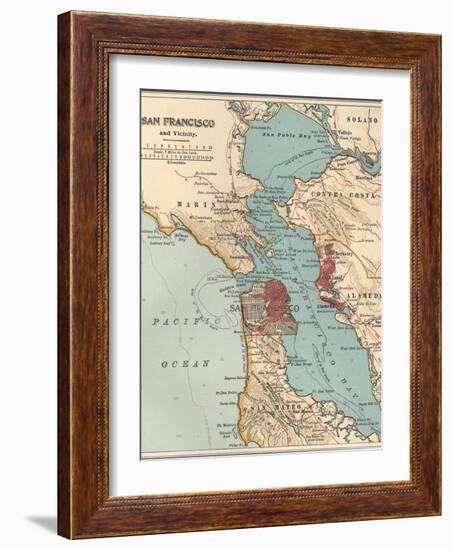 Map of the San Francisco Bay Area (C. 1900), Maps-Encyclopaedia Britannica-Framed Art Print