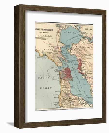 Map of the San Francisco Bay Area (C. 1900), Maps-Encyclopaedia Britannica-Framed Premium Giclee Print