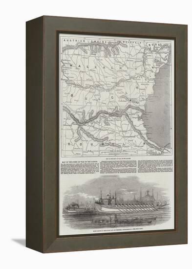 Map of the Scene of War on the Danube-John Dower-Framed Premier Image Canvas