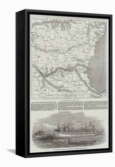 Map of the Scene of War on the Danube-John Dower-Framed Premier Image Canvas