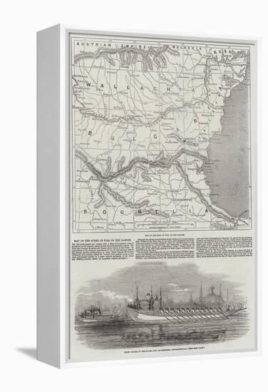 Map of the Scene of War on the Danube-John Dower-Framed Premier Image Canvas