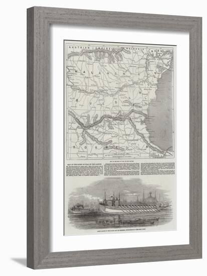 Map of the Scene of War on the Danube-John Dower-Framed Giclee Print