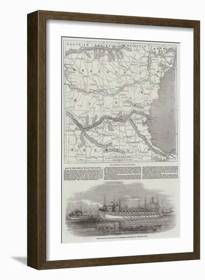 Map of the Scene of War on the Danube-John Dower-Framed Giclee Print