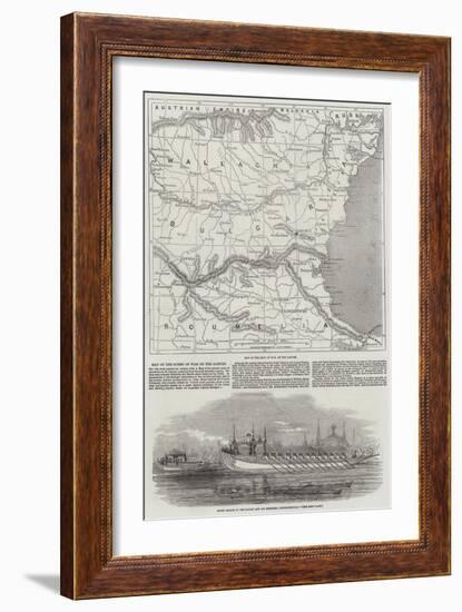 Map of the Scene of War on the Danube-John Dower-Framed Giclee Print