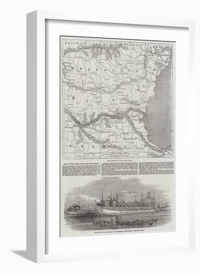 Map of the Scene of War on the Danube-John Dower-Framed Giclee Print