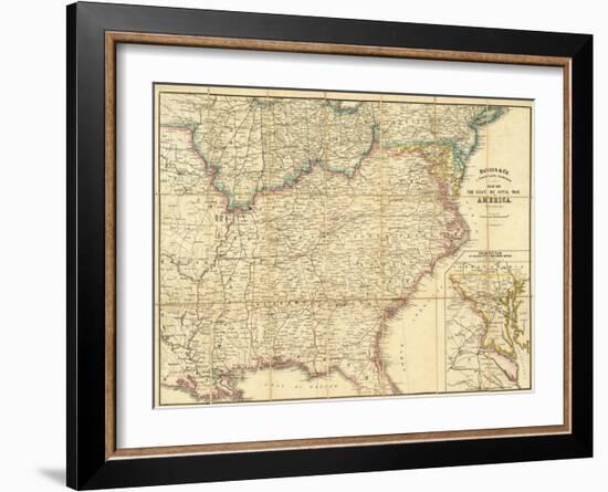Map of the Seat of Civil War In America, c.1862-null-Framed Art Print