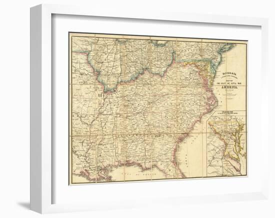 Map of the Seat of Civil War In America, c.1862-null-Framed Art Print