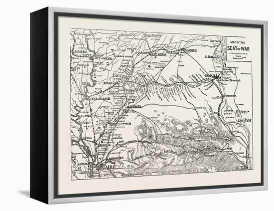 Map of the Seat of War, Egypt, 1882-null-Framed Premier Image Canvas