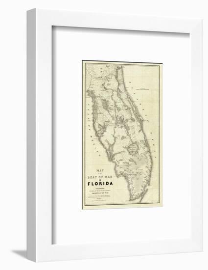 Map of the Seat of War in Florida, c.1838-Washington Hood-Framed Art Print